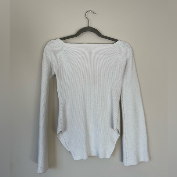 White knitted Square Neck Sweater (Small) - Picture 3 of 3